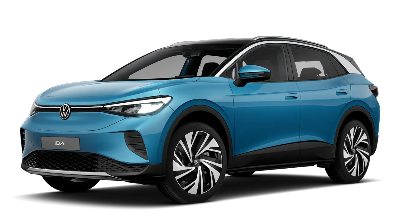 Frontansicht eines blauen VW ID.4