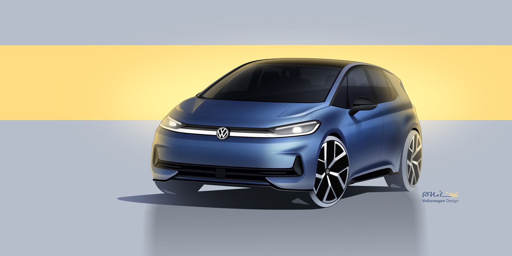 Seitliche Frontansicht der Designstudie des ID.3 Neo.