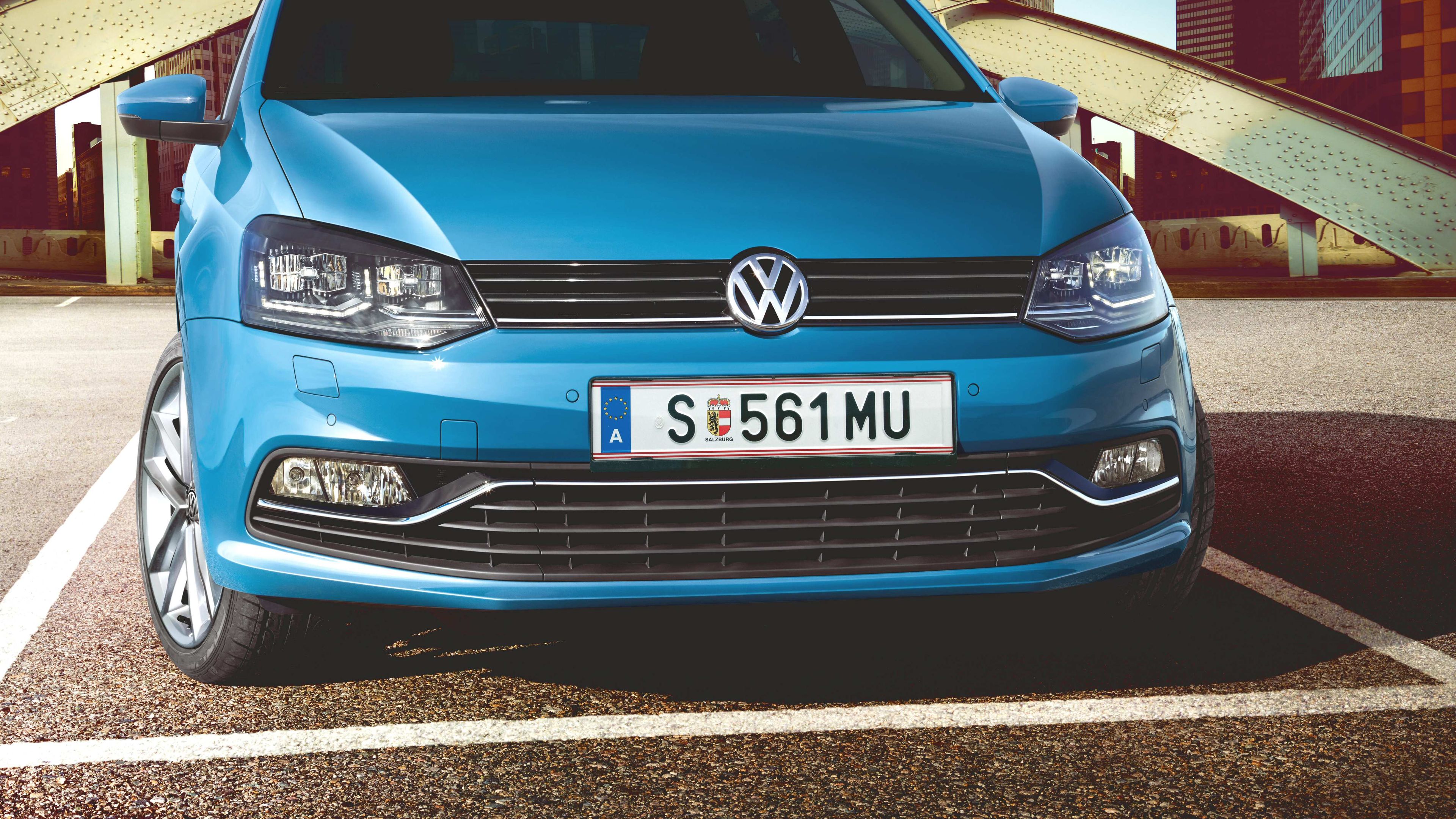 vw polo Vorgängermodell blau front