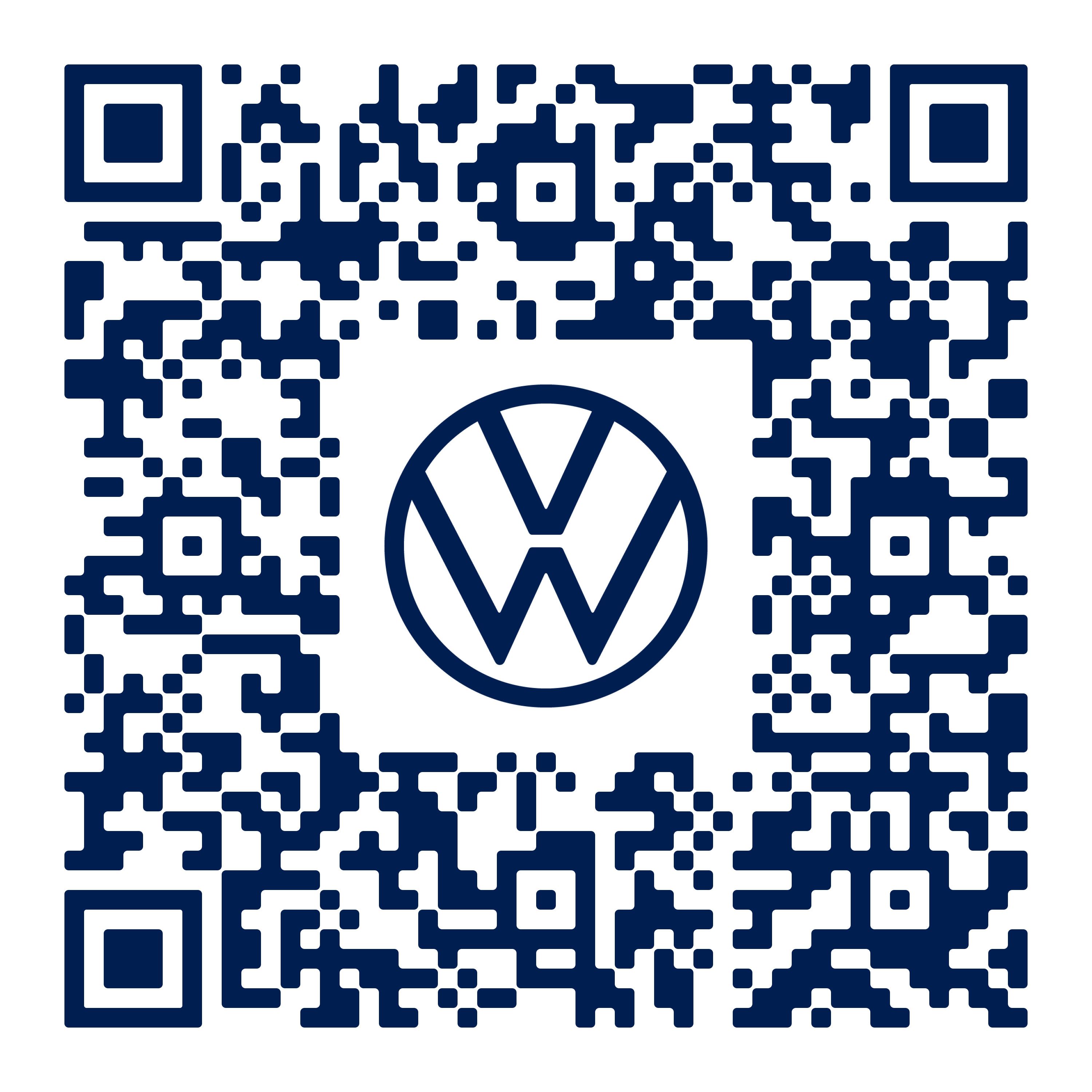 Ein QR-Code mit dem VW-Logo in der Mitte, welcher zum Immersive Studio ID.3 führt