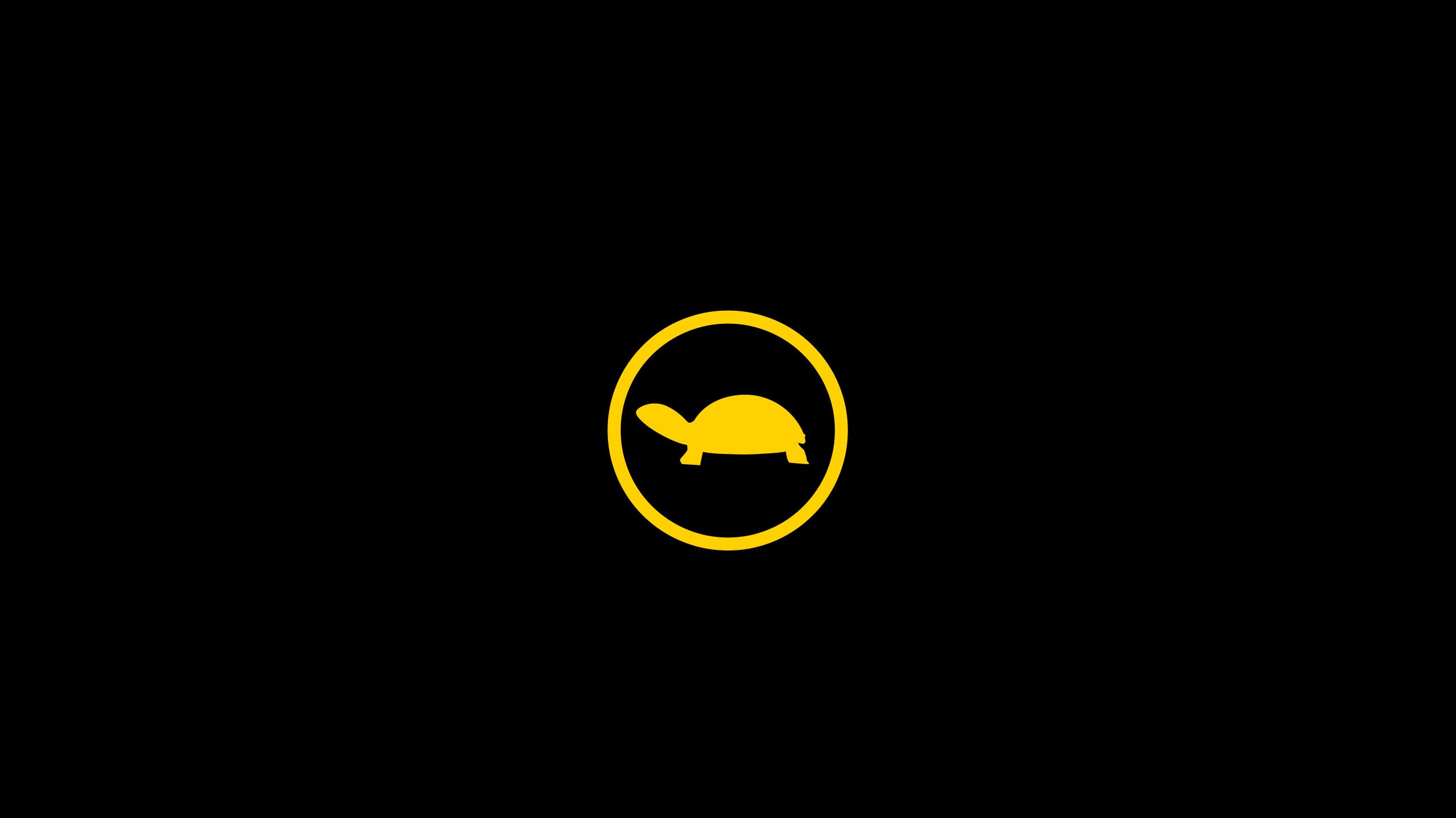 Ein gelbes Symbol mit einem stilisierten Bild einer Schildkröte vor einem schwarzen Hintergrund. Das Symbol bedeutet dass die Fahrleistung eingeschränkt ist.