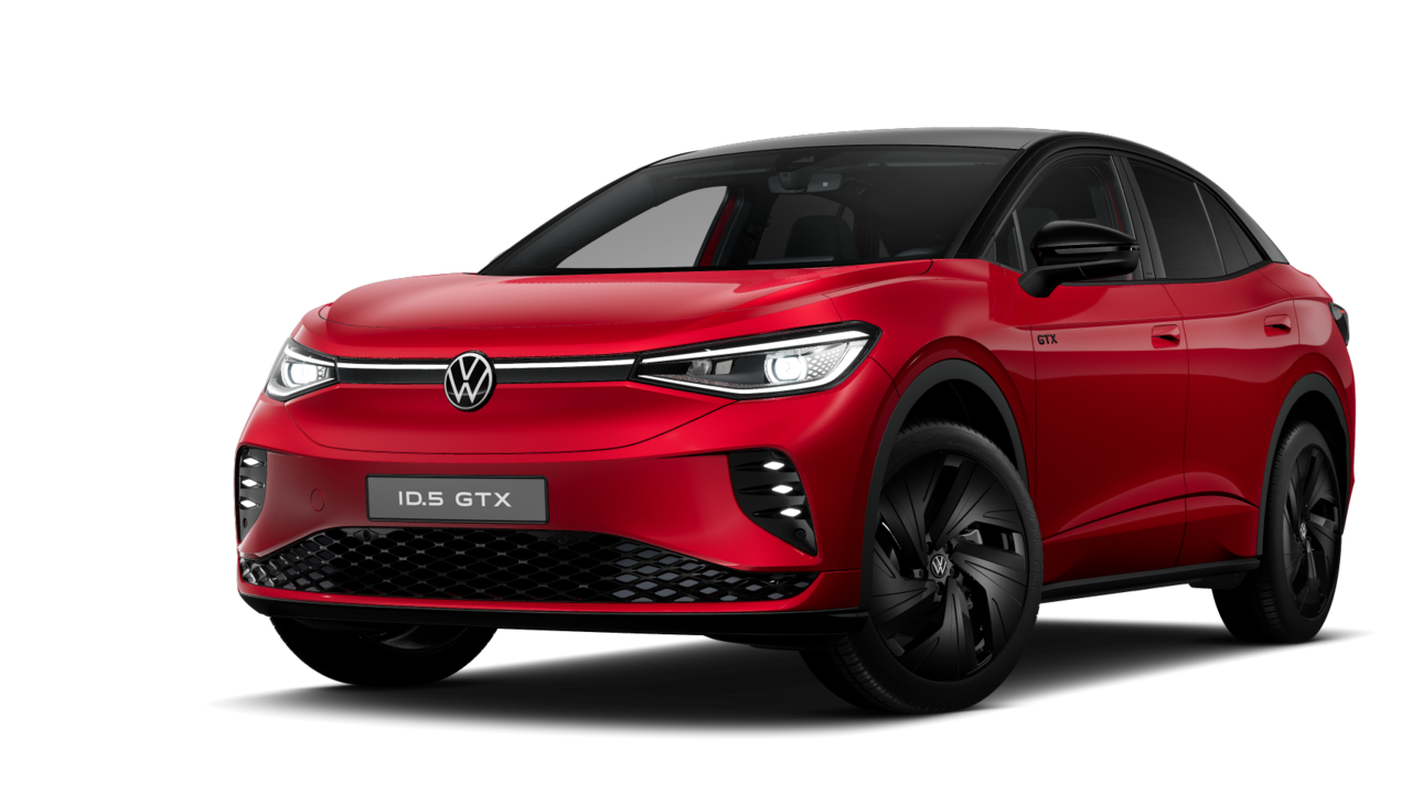 Frontansicht eines roten VW ID.5 GTX - Kings Red Metallic