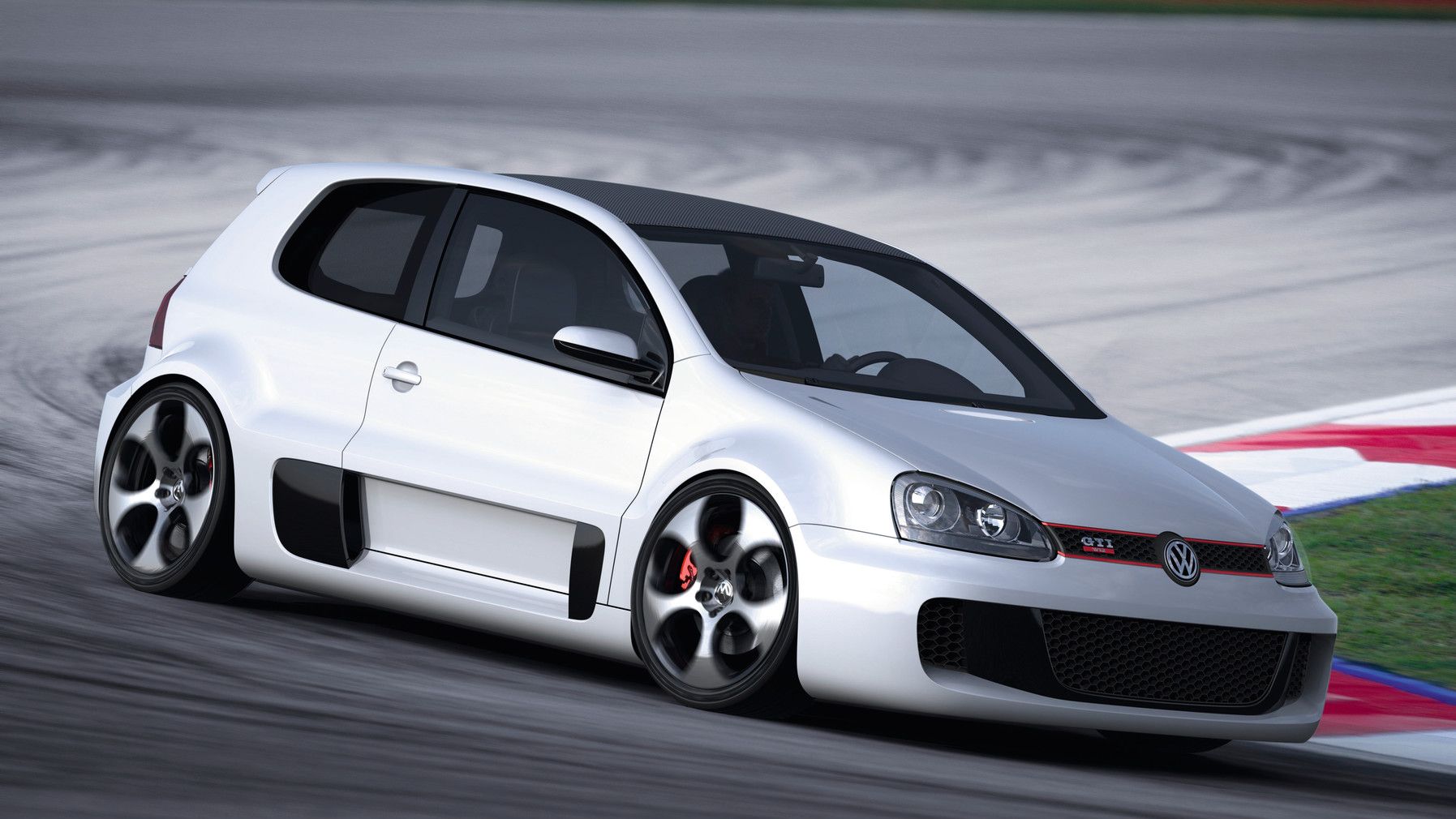 Das Concept Car VW Golf GTI W12-650 auf der Rennstrecke