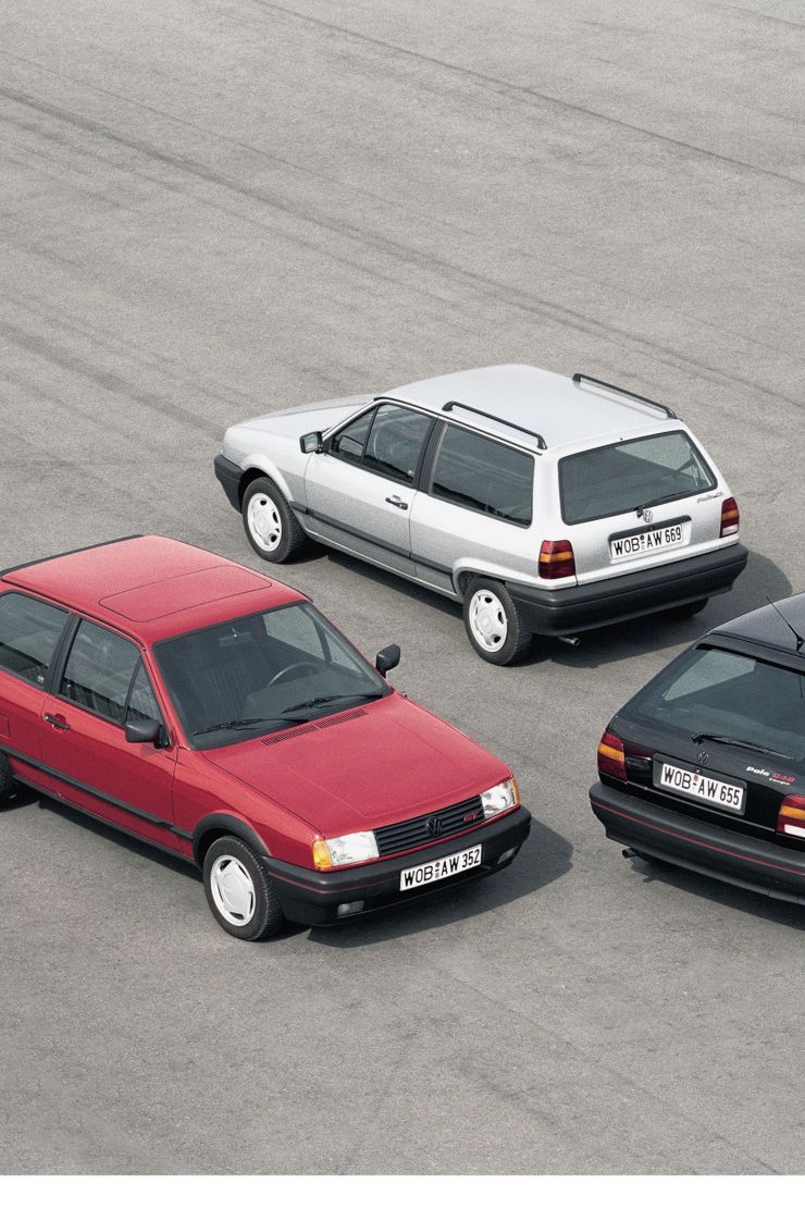 Der VW Polo 2: verschiedene Varianten von oben fotografiert