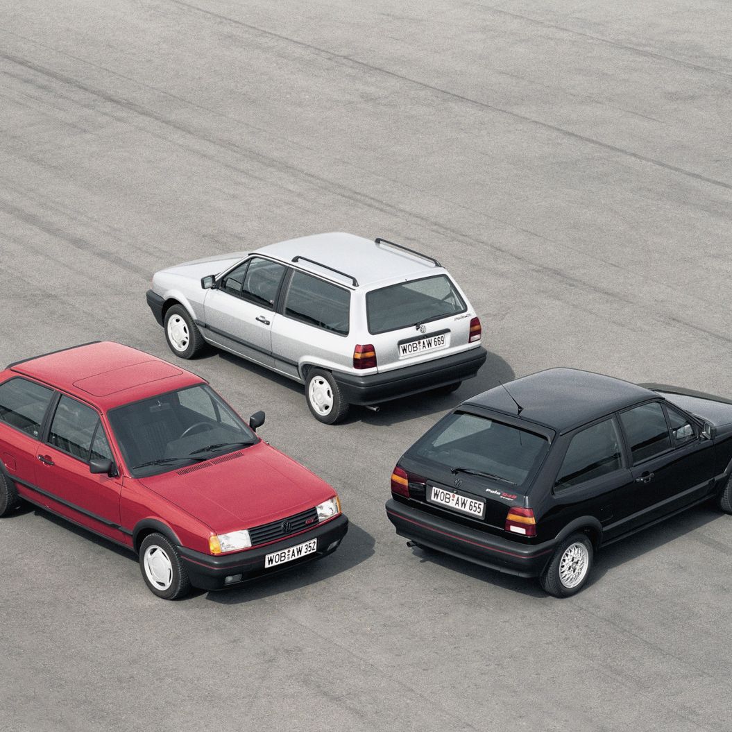 Der VW Polo 2: verschiedene Varianten von oben fotografiert