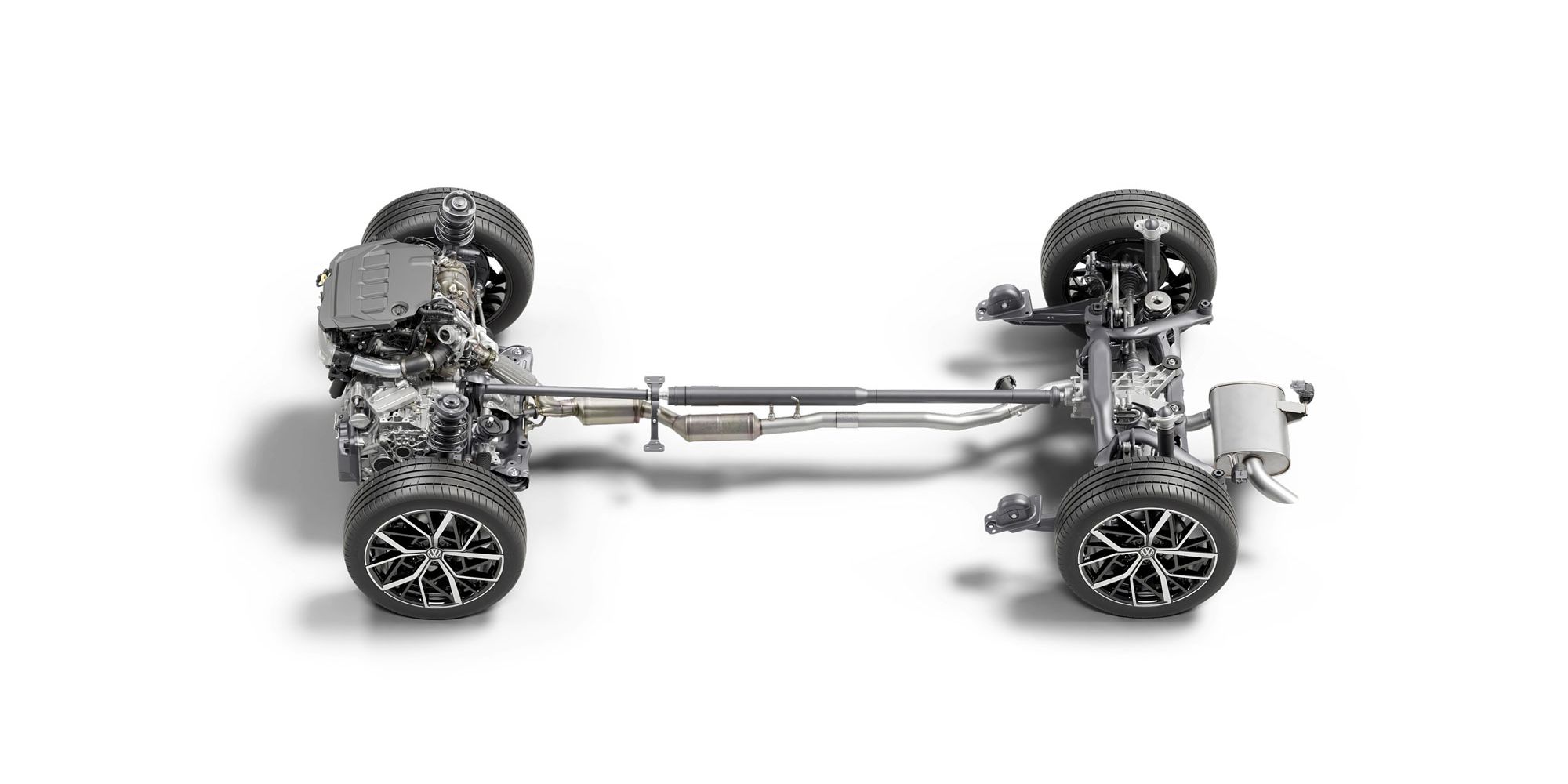 Abbildung zeigt 2.0 l TSI 4Motion-Antrieb des neuen Volkswagen Tayron 