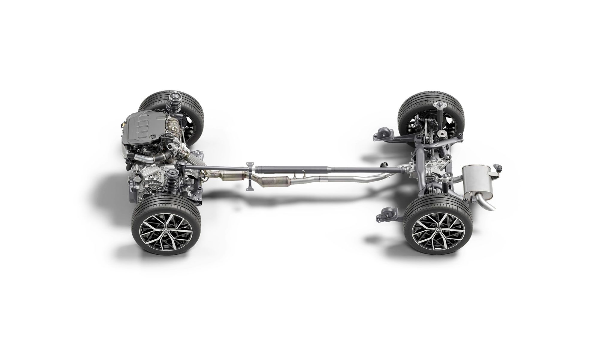 Abbildung zeigt 2.0 l TSI 4Motion-Antrieb des neuen Volkswagen Tayron 