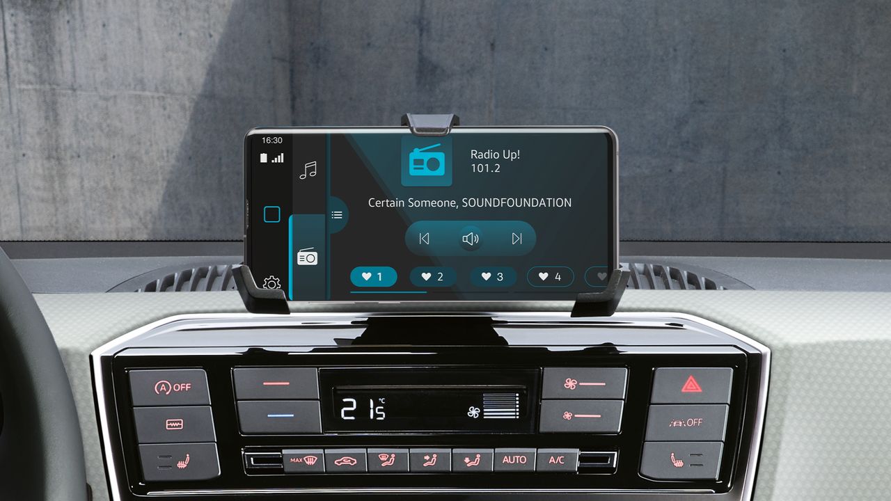 Detailaufnahme des VW up! Radio