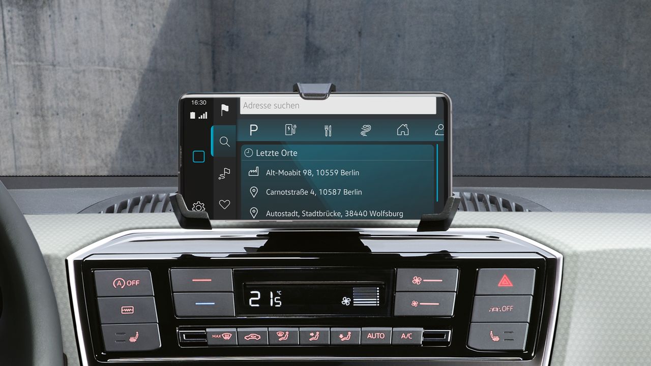 Detailaufnahme des VW up! Mediaplayer