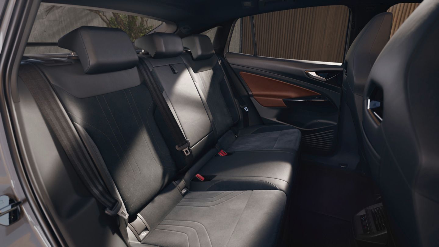 Rückbank des ID.5 mit dem Interieurpaket "Florence Brown"