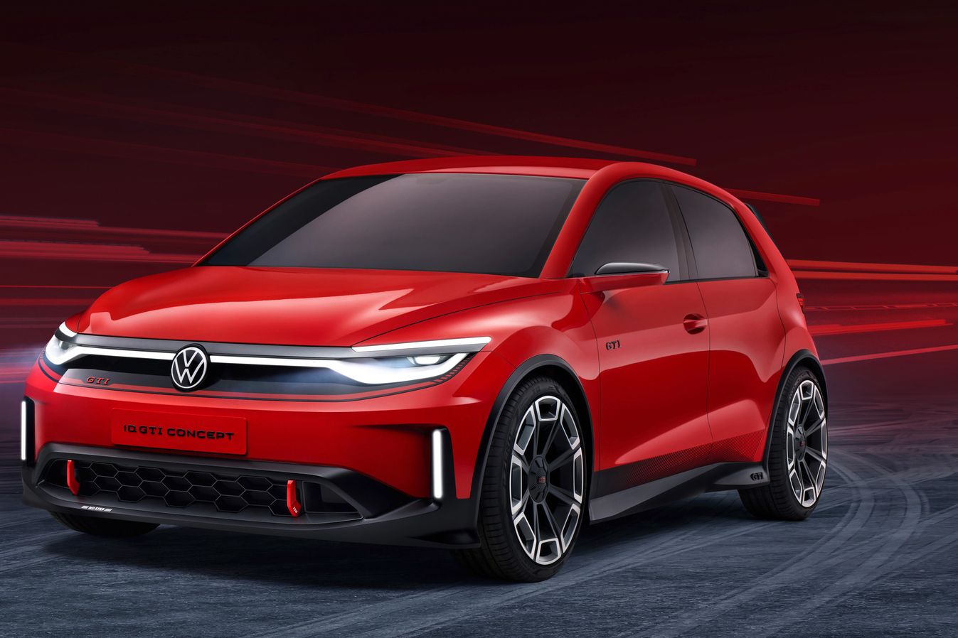 Rote VW ID. GTI Concept Car - Fahrzeugstudie