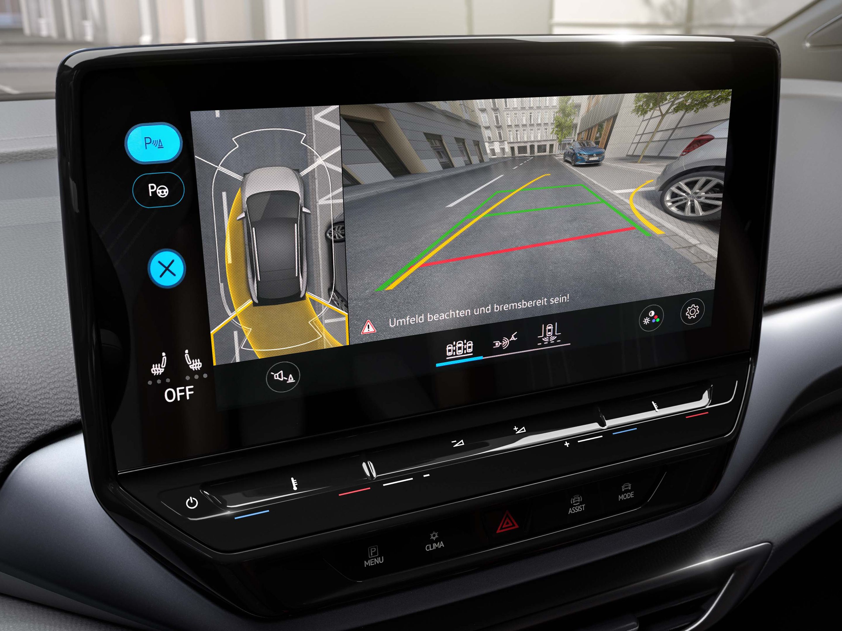 Assistenzsystem Area View am Display eines VW ID.4