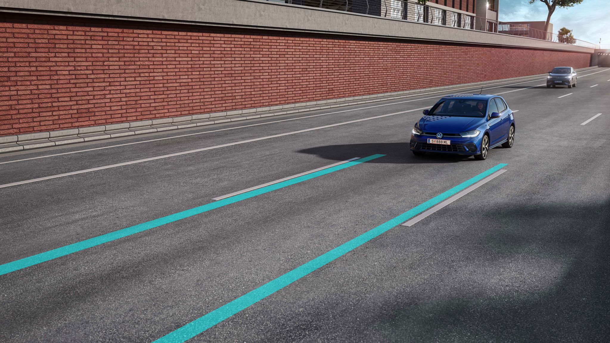 Darstellung des Fahrassistenzsystems Lane Assist anhand des VW Polo 