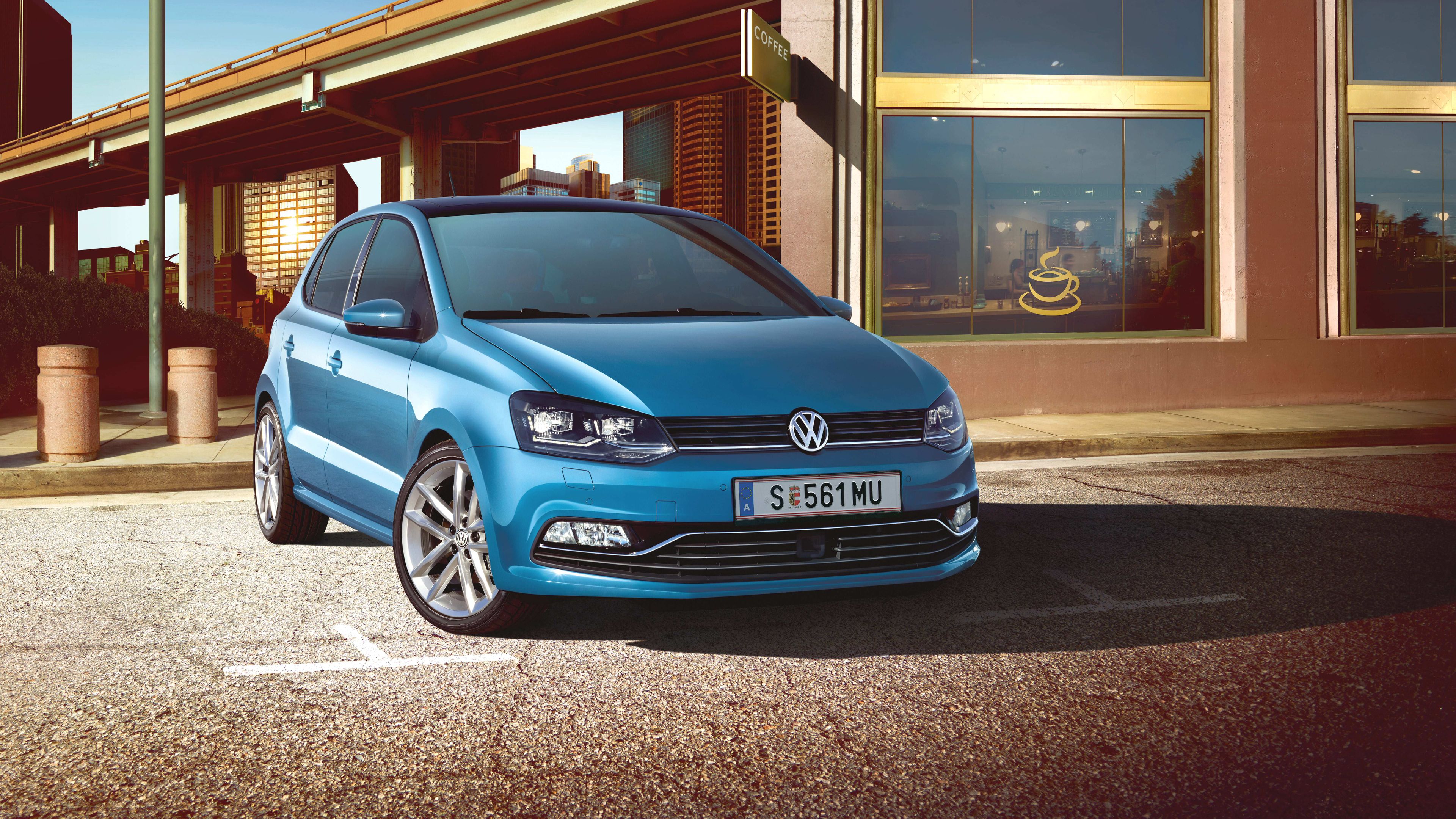vw polo Vorgängermodell blau frontansicht vorne