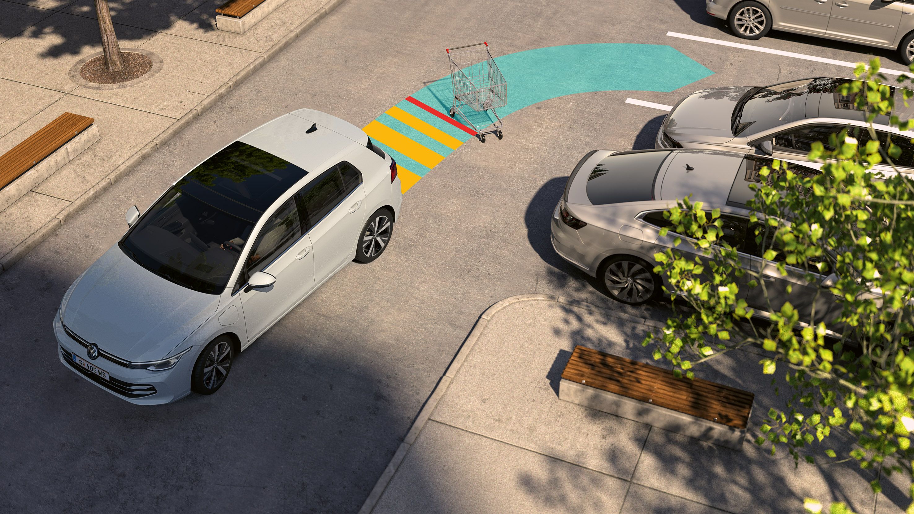 Assistenzsystem "Park Assist" im VW Golf
