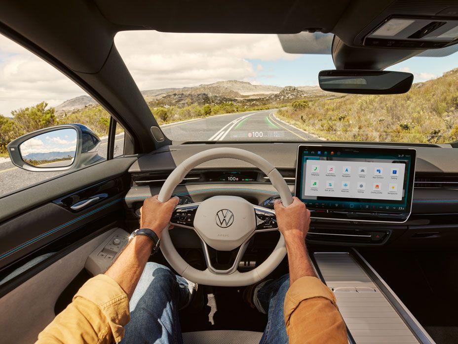 Darstellung des AR Head-up-Displays in einem VW ID.7 