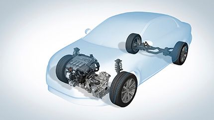 Dieselmotor in einem Volkswagen - technische Darstellung