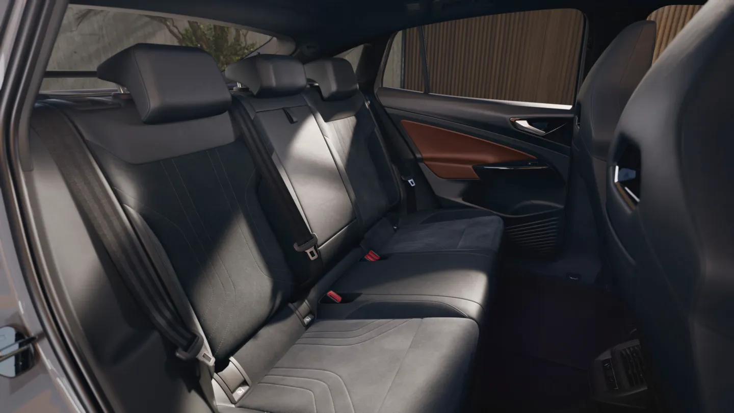 Rückbank des ID.5 mit dem Interieurpaket "Florence Brown"