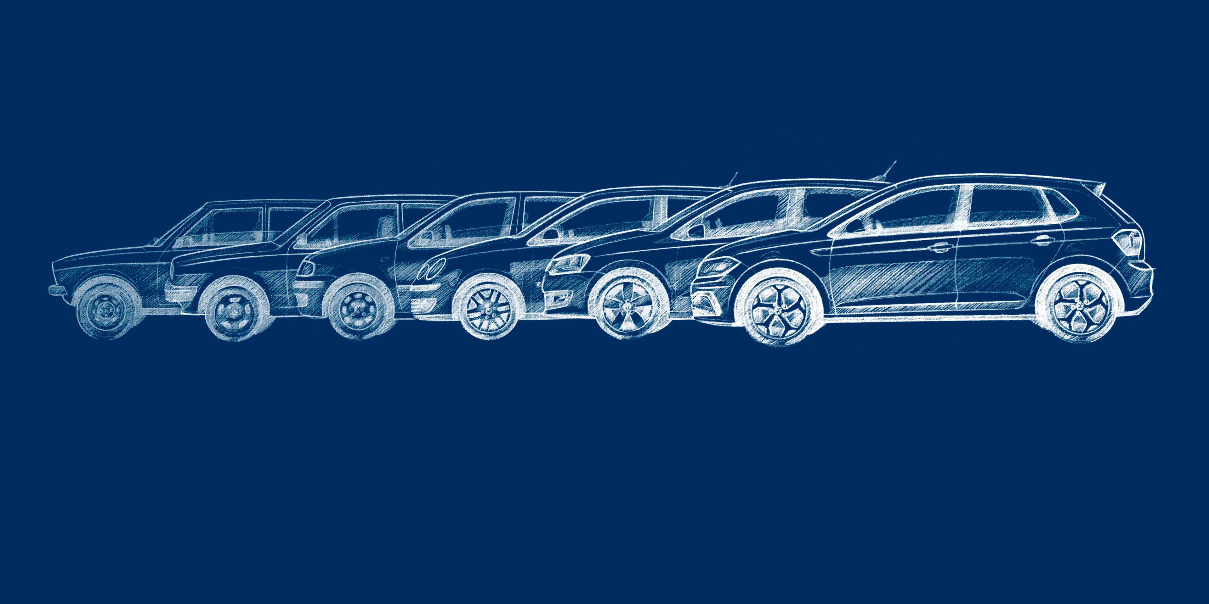 Alle Designskizzen des Polo 6
