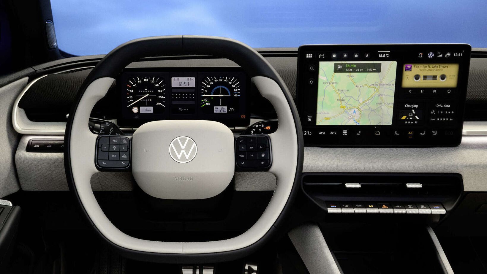 Das neue Cockpit im ID. Polo im retro-Look