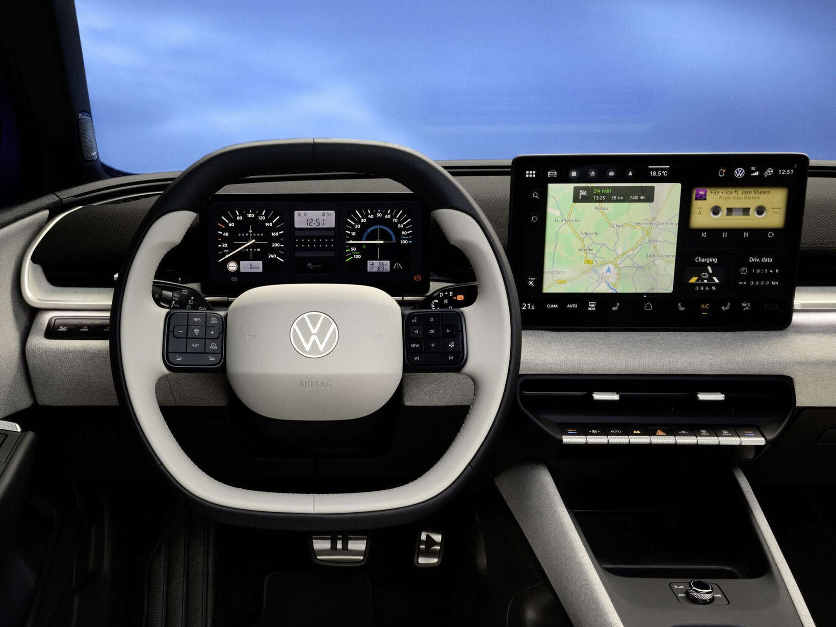 Das neue Cockpit im ID. Polo im retro-Look