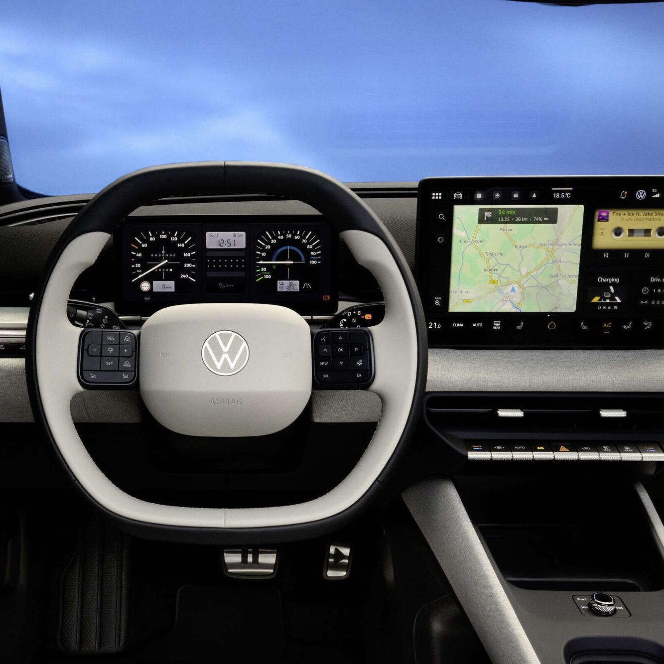 Das neue Cockpit im ID. Polo im retro-Look