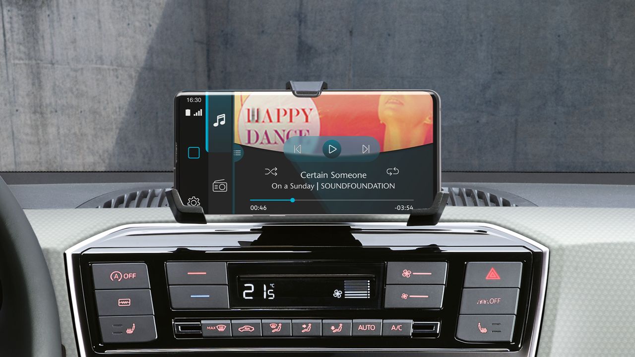 Detailaufnahme des VW up! Mediaplayer