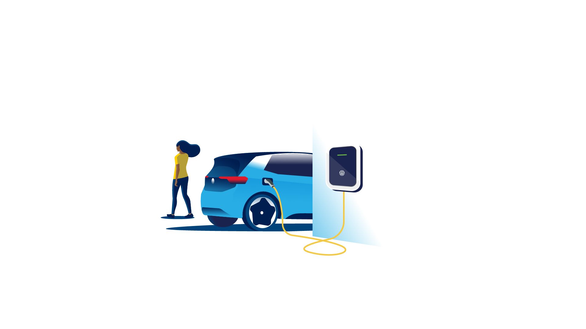 VW ID.3 Wallbox angesteckt an einem ID. Modell
