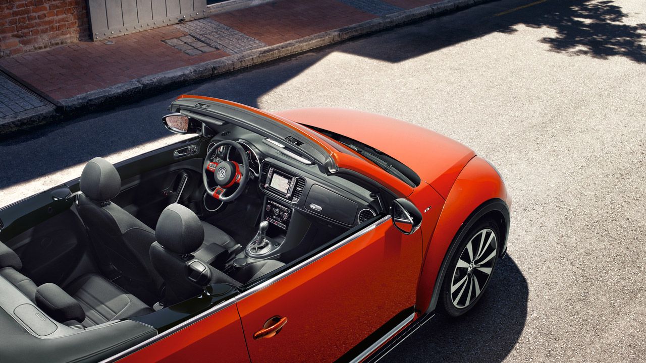 vw beetle cabriolet oben innen interieur