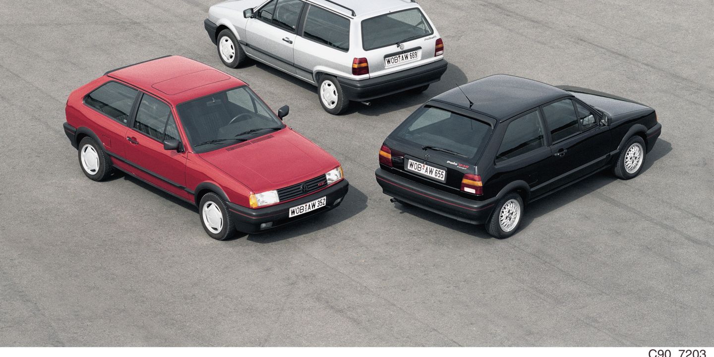 Der VW Polo 2: verschiedene Varianten von oben fotografiert