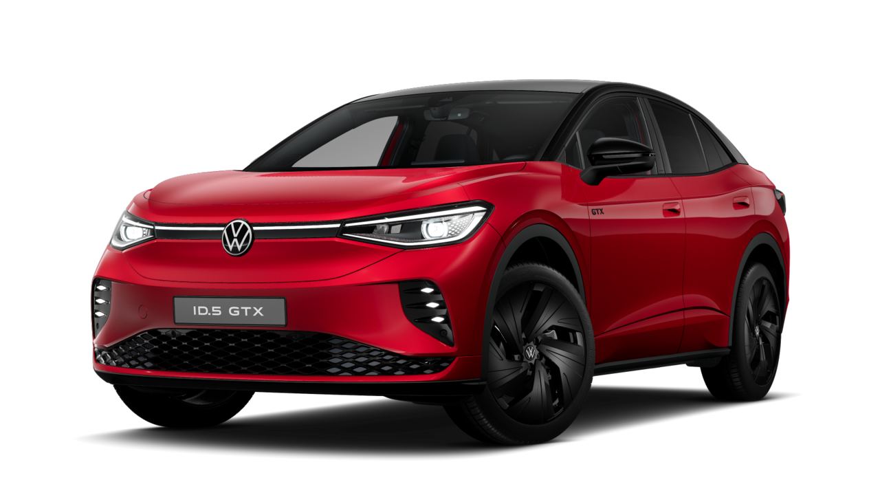 Frontansicht eines roten VW ID.5 GTX - Kings Red Metallic