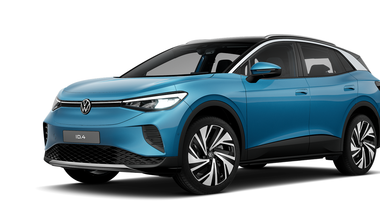 Frontansicht eines blauen VW ID.4