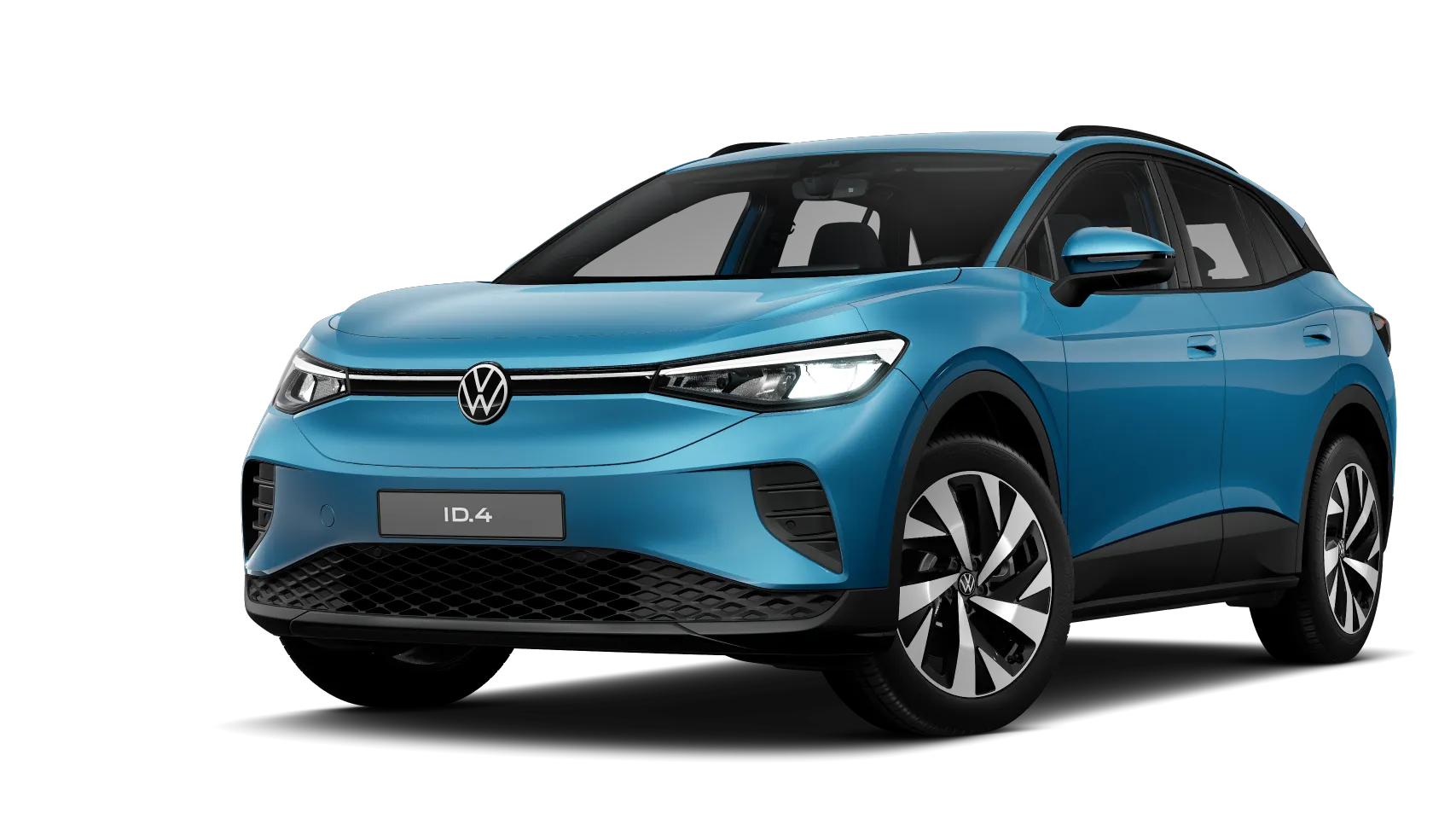 Frontansicht eines blauen VW ID.4