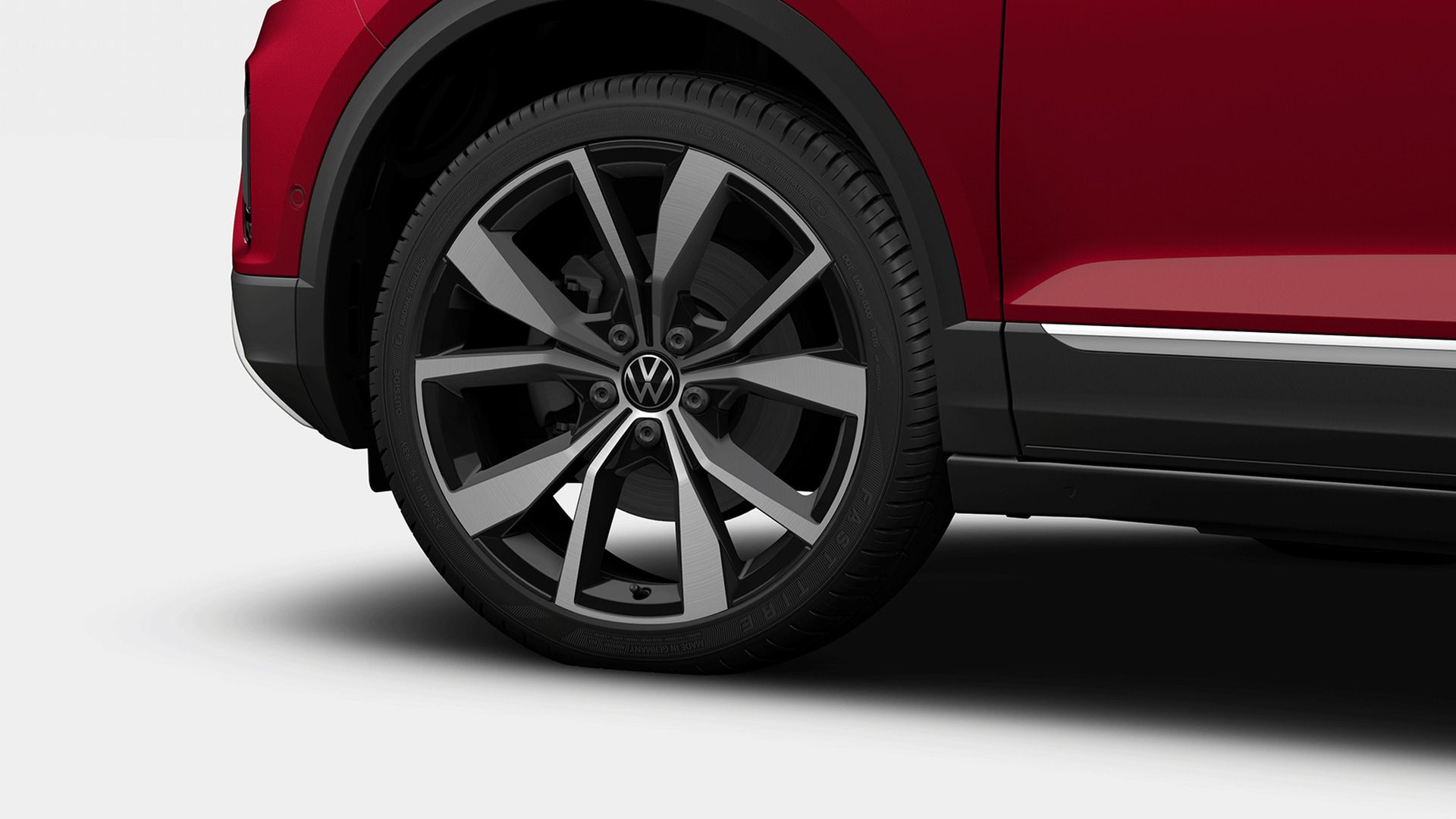 VW T-Roc Cabriolet 19-Zoll-Leichtmetallrad „Misano“ in Schwarz / glanzgedreht