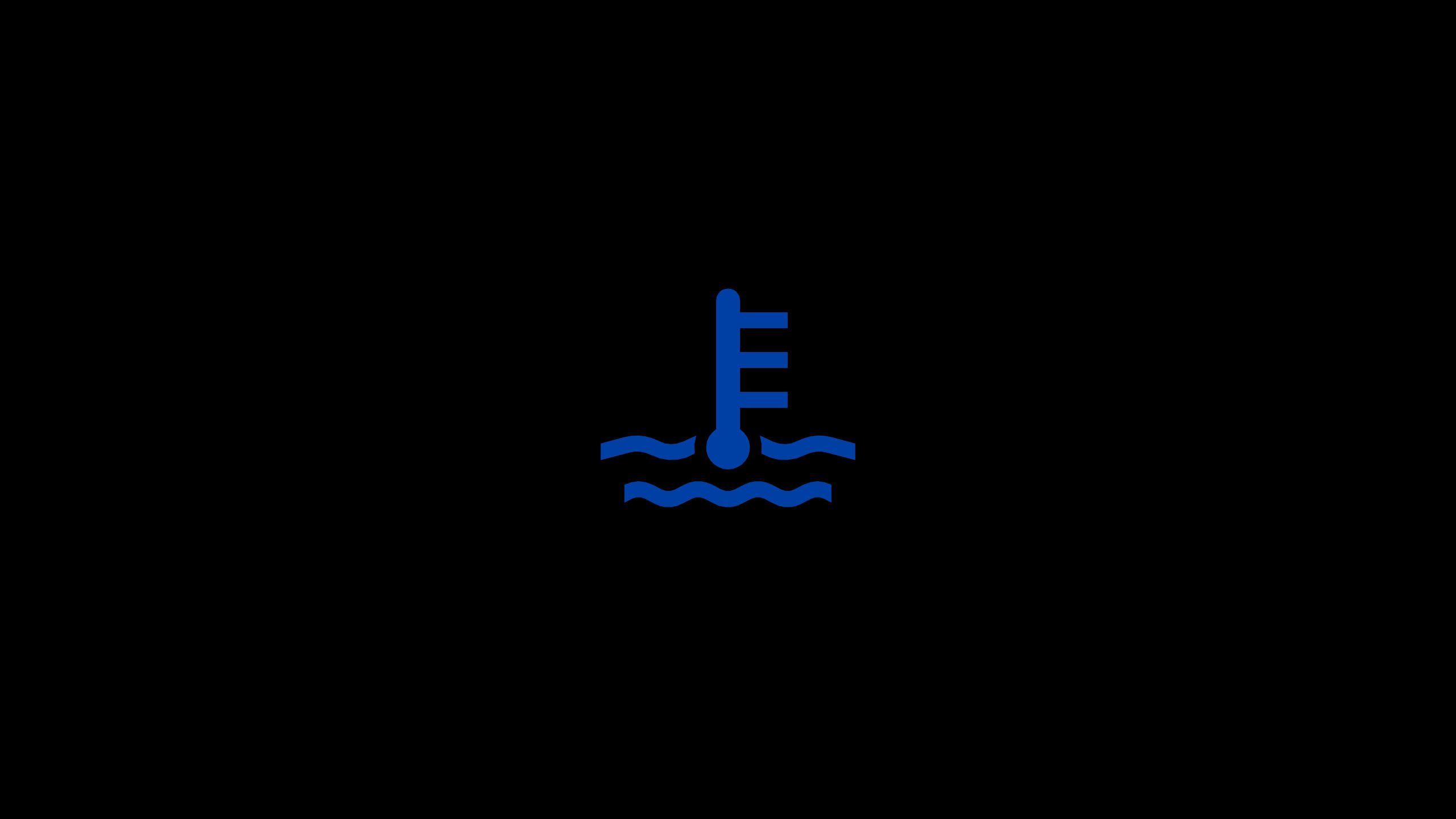 Ein Symbol eines Thermometers, das teilweise von Wasserwellen umgeben ist. Es deutet auf Temperaturmessung im Zusammenhang mit Wasser hin.